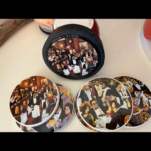 Santa Barbara Ceramic Design Micheal Godard 6 piece Coasters. New - Picture 2 of 4